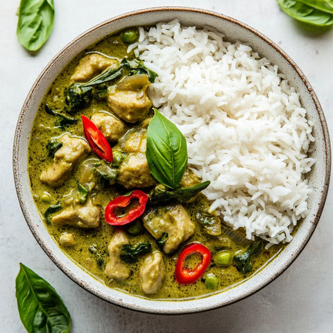 Kip in Groene Curry met Kokos
