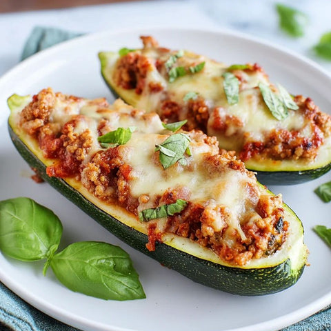 Gevulde courgette met gehakt en rijst
